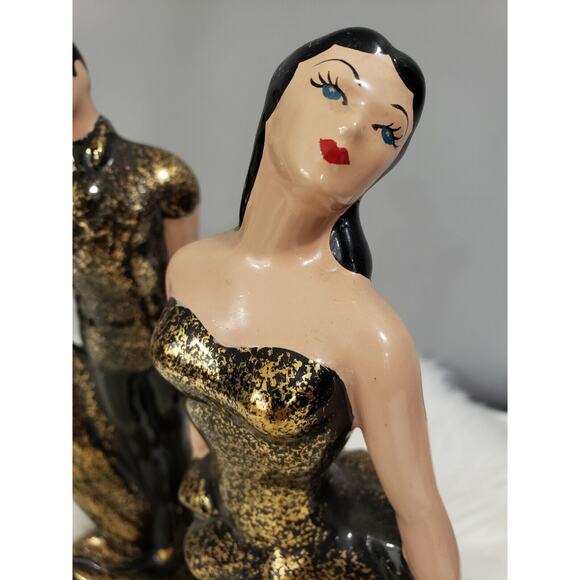 Mid Century CALIFORNIA ORIGINALS Gold Black MCM BALLET FIGURES 644B Rare Decor - Picture 2 of 10